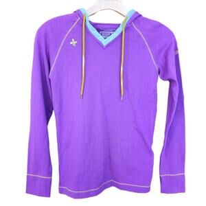Millet Hoodie Womens‎ XS Warm Baselayer Gorpcore Mountain Purple V-Neck Pullover